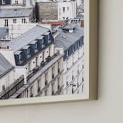 "Dancing Rooftops" - Art Print in Blue by Anna Argiropoulos - Frame Close-up
