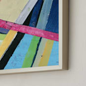"Subway" - Art Print in Melon by Lindsay Megahed - Frame Close-up