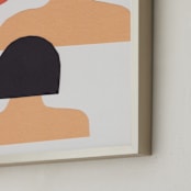"Two Sisters" - Art Print in Summer sun orange by Elliot Stokes - Frame Close-up