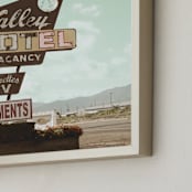 "Valley Motel" - Art Print in Mist by Elky Ink - Frame Close-up