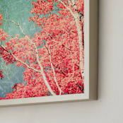 "Enchanted Woods I" - Art Print in Fall Leaves by Caroline Mint - Frame Close-up