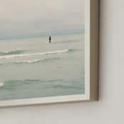 "Paddleboard Solitude" - Art Print in Warm mist by Jacquelyn Sloane Siklos - Frame Close-up
