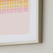 "Retro Summer" - Art Print in Pink Ombre by Kisco Print Shop - Frame Close-up