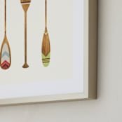 "Let's Get Paddles" - Art Print in Wood by SUWACHI - Frame Close-up