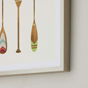 "Let's Get Paddles" - Art Print in Wood by SUWACHI - Frame Close-up