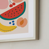 "Fruit Bowl" - Art Print in Peach by Vera Lim - Frame Close-up