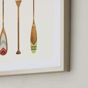 "Let's Get Paddles" - Art Print in Wood by SUWACHI - Frame Close-up