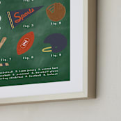 "SPORTS PRIMER" - Art Print in Chalkboard Green by Susan Brown - Frame Close-up