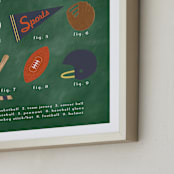 "SPORTS PRIMER" - Art Print in Chalkboard Green by Susan Brown - Frame Close-up