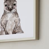 "Baby Kangaroo" - Art Print in hazelnut by Cass Loh - Frame Close-up