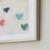 "Our Hearts" - Art Print in Cream Puff by Yaling Hou Suzuki - Frame Close-up