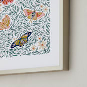 "Secret Garden" - Art Print in Leaf by Britt Mills - Frame Close-up