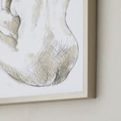 "Quiet Woman" - Art Print in Neutral Beige by Susanne Kasielke - Frame Close-up
