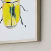 "Golden Scarab Beetle" - Art Print in Gold by Holly Whitcomb - Frame Close-up