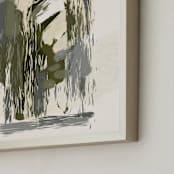 "Whispering Greens" - Art Print in Verdant Whisper Cream by Black Botanic - Frame Close-up
