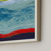 "Layers of Abstraction 1" - Art Print in Sea Blue by Camille Pietrow - Frame Close-up