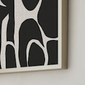 "Yonami" - Art Print in Black by Black Botanic - Frame Close-up