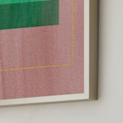"Color Blocking I" - Art Print in Pink and Green by Yaling Hou Suzuki - Frame Close-up