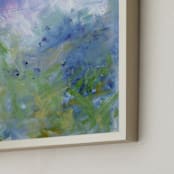 "Lexi's Garden 1" - Art Print in Soft Blue by Teodora Guererra - Frame Close-up