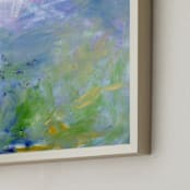 "Lexi's Garden 2" - Art Print in Blue Lavender by Teodora Guererra - Frame Close-up