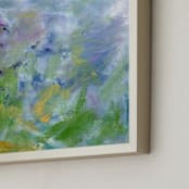 "Lexi's Garden 3" - Art Print in Muted Mint Green by Teodora Guererra - Frame Close-up