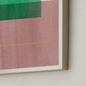"Color Blocking I" - Art Print in Pink and Green by Yaling Hou Suzuki - Frame Close-up