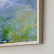 "Lexi's Garden 2" - Art Print in Blue Lavender by Teodora Guererra - Frame Close-up