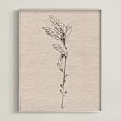 "Dancing Branches" - Art Print in Brown Paper by Andrea Rose - Framed