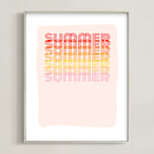 "Retro Summer" - Art Print in Pink Ombre by Kisco Print Shop - Framed