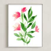 "Botanical No 10" - Art Print in Emerald by Leah Bisch - Framed