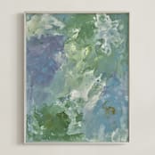 "Sea Foam Drift" - Art Print in Blue Sage by Camille Pietrow - Framed