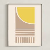 "Kirigami 8 (Tan)" - Art Print in Tan by Yohaku Oshima - Framed