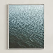 "Turquoise breath I" - Art Print in Turquoise by Lying on the grass - Framed