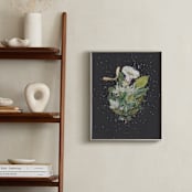 "Night Mint Blossom" - Art Print in velvet black by Jenny Brown - In a Room