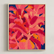 "Kalanchoe" - Art Print in Begonia Pink by Juls Treviño - Framed Canvas