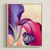 "Cropped Iris II" - Art Print in violet by Kathleen Ney - Framed Canvas
