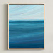 "Calm Beneath" - Art Print in Ocean Blue by Nicole Walsh - Framed Canvas