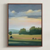 "Bright and Early 3" - Art Print in Field by Stephanie Goos Johnson - Framed Canvas