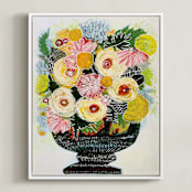 "The Royal Bouquet" - Art Print in Jewel Tones by Sarah Fitzgerald - Framed Canvas