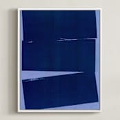 "Blue Wall" - Art Print in Midnight Blue by Marta Crea - Framed Canvas