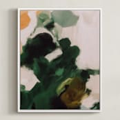 "Finding Moss" - Art Print in Forest Green by Parima Studio - Framed Canvas