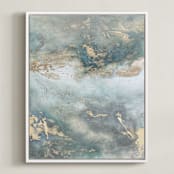 "Luminous Smoke No. 2" - Art Print in Sage & Gold by Julia Contacessi - Framed Canvas