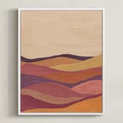 "Desert layers" - Art Print in Rosewood by Annie Shapiro - Framed Canvas