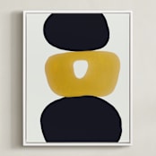 "New Dance" - Art Print in Ochre by Deborah Velasquez - Framed Canvas