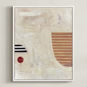 "DROP THE BALL" - Art Print in Cream by Keren Toledano - Framed Canvas