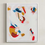 "Down the Trail" - Art Print in Red by Mary Gaspar - Framed Canvas