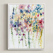 "Wildflowers" - Art Print in rose by Lindsay Megahed - Framed Canvas