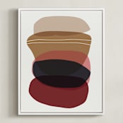 "Blobby Calm" - Art Print in camel red by Svitlana Martynjuk - Framed Canvas