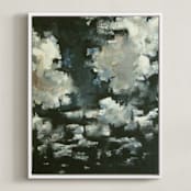 "Night Clouds" - Art Print in Midnight Blue by Kelly Johnston - Framed Canvas