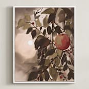 "Apples painting" - Art Print in Autumn Rosewood by Black Botanic - Framed Canvas